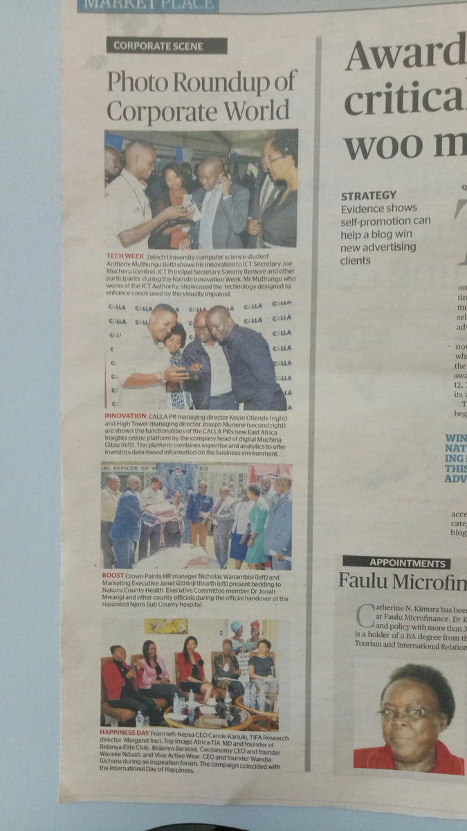 topimageafrica's tweet photo. Our MD @BidanyaBarassa  was honored to be featured among innovative women in various industries  at the FEWA Initiative as captured on the Business Daily Newspaper today. https://t.co/48nYmiWjco
