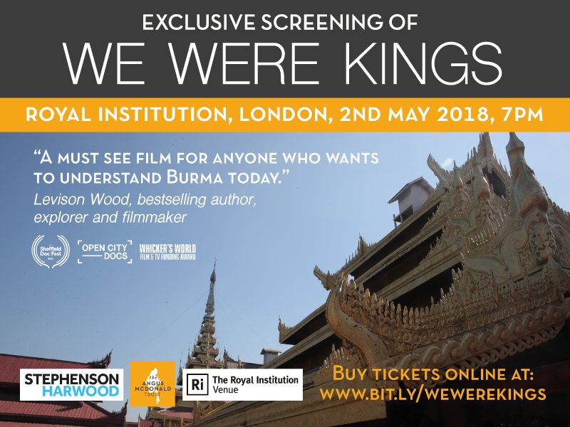 Burma’s future? ‘We Were Kings’ - Whicker Foundation Award-winning documentary at London’s Royal Institution, May 2, 2018.

<a href="/angusmctrust/">Angus McDonald Trust</a> <a href="/pkimhk/">Phillip Y Kim</a> <a href="/writerkavita/">Kavita A. Jindal</a> <a href="/jagowriter/">Michael Vatikiotis</a> #Burma
asialiteraryreview.com/news-quicklinks