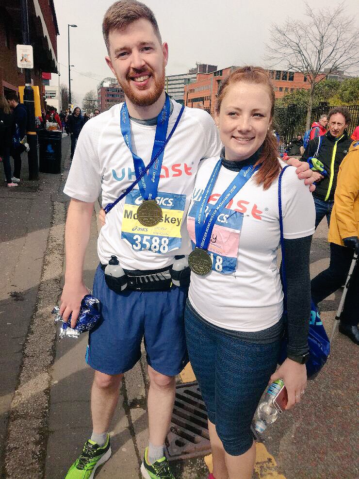 ANSGroup's tweet photo. A huge congratulations to #TeamUKFast running club members @LucyCTucker and Daryl for completing the @Marathon_Mcr yesterday. What a huge achievement, well done! 🏃🏼‍♀️🏃🏼💪🏼 #MondayMotivation https://t.co/329mxyqphV