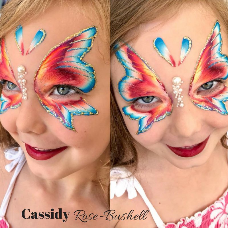 SillyFarm's tweet photo. It's amazing what color can inspire. Nat's Fancy Faces Face Painting Sydney #ArtyCake collection inspired Cassidy Rose Bushell to create the most amazing #butterflies #facepaint #sillyfarm LOVES! https://t.co/FJtnjq81pO