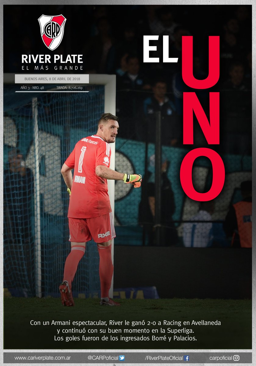 #VamosRiver ⚪️🔴⚪️

🗞️ La tapa de la gran victoria en Avellaneda. 1⃣👏

¡Compartila! 🙌