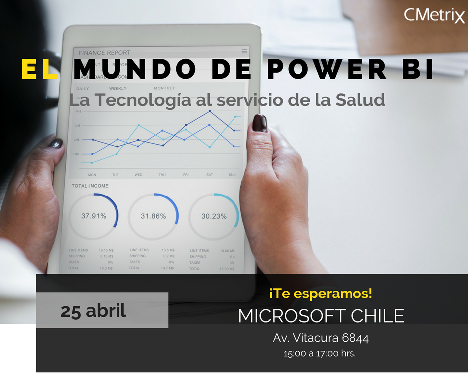 CMetrix's tweet photo. Conoce cómo la Inteligencia de Negocios puede aportar a un área de vital importancia como es la Salud, en nuestro Workshop de Power BI.
Inscríbete y participa en el siguiente link: https://t.co/5vo91QMMjR o envía un correo a marketing@cmetrix.la 
*Cupos limitados 

¡Te esperamos! https://t.co/jr2EJNUeir
