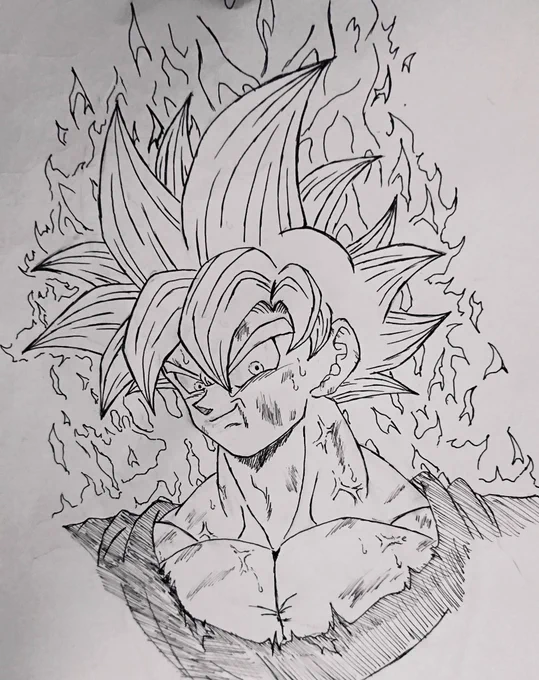 究極の聖戦聴いてたらワクワクしてきたので勢いで描いてみました。
青シャツ極です😃 