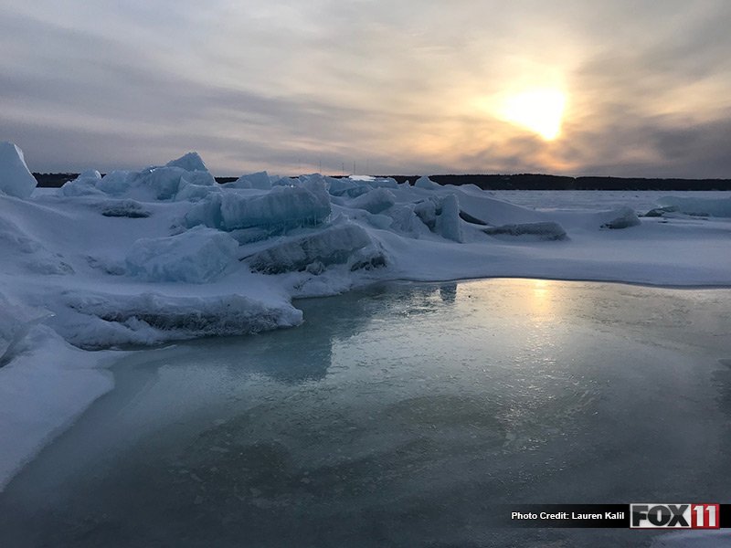 fox11news's tweet photo. .@LaurenKalil saw these amazing #iceshoves at #DoorCounty's Cabot Point this morning: https://t.co/MAXK953v0M https://t.co/uHOesjoum6