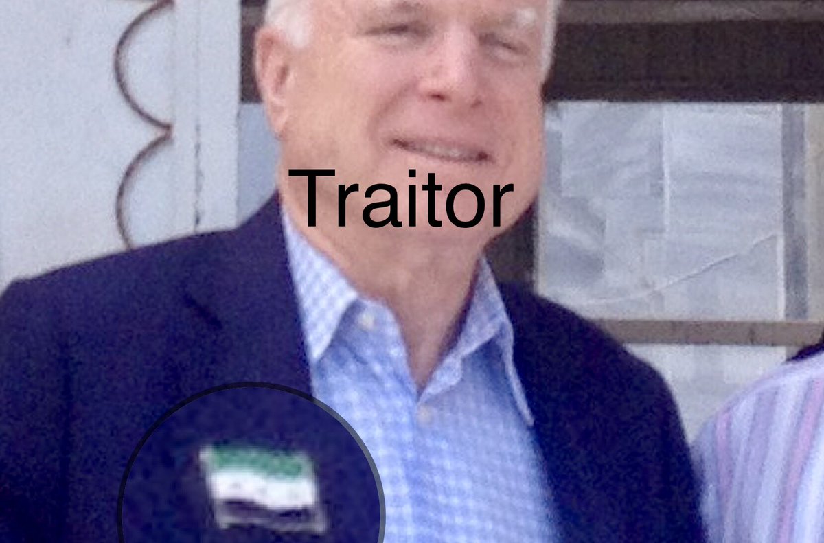 intheMatrixxx's tweet photo. #RETWEEET if you want TRAITOR @SenJohnMcCain to TURN HIMSELF IN.  Stop lying. THIS 🇺🇸 NOT THIS 🇸🇾! We see you. 😡

We do not FORGIVE. We do not FORGET.

@POTUS #NoName #MAGA #DrainTheSwamp #KAG #TrumpTrain  #GreatAwakening #Q #QAnon #WWG1WGA #DeepState #Syriahoax #RedPill https://t.co/UAVKRsbE7q
