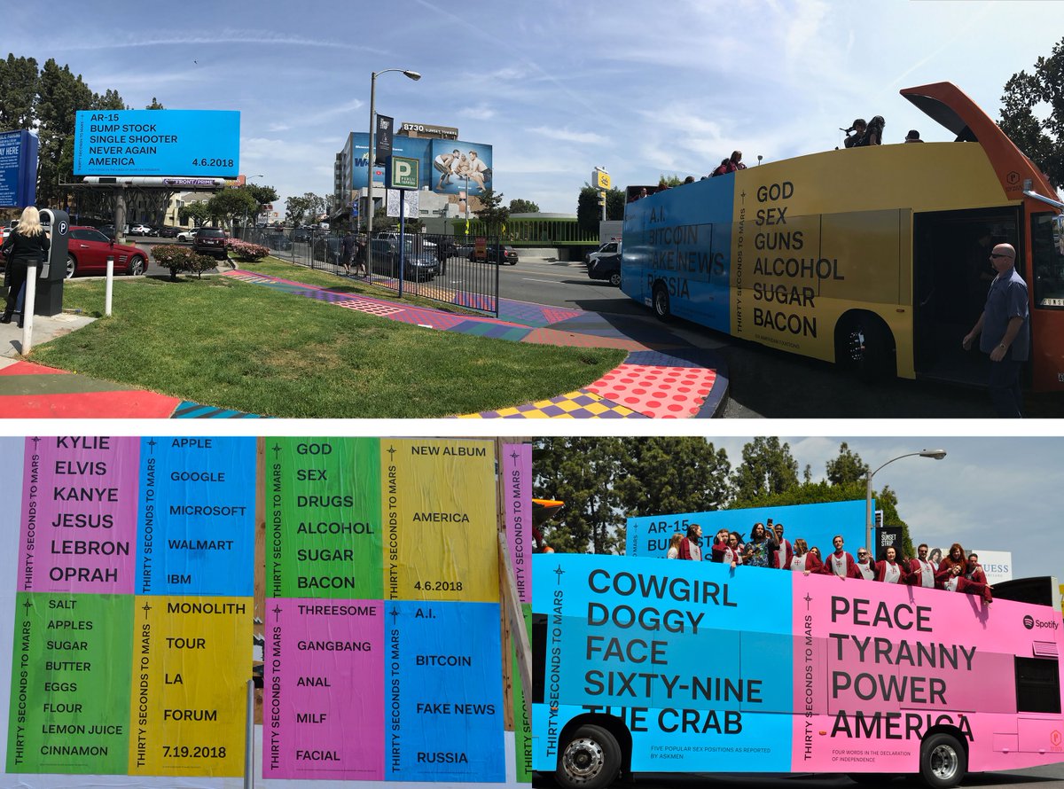 nudd's tweet photo. Jared Leto's band @30SECONDSTOMARS just made a huge OOH buy for their new album America. Planning and buying by MilkMoney. https://t.co/7Y576qV7eZ