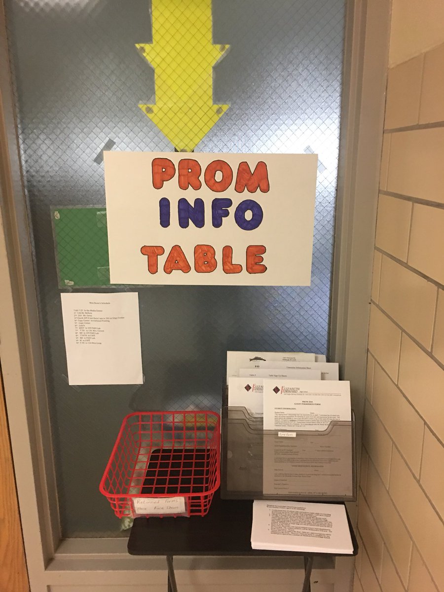 RobertRaffaele's tweet photo. Need @EFWarriors prom forms? Everything you need is at room 134. https://t.co/0jbpuHuxdn