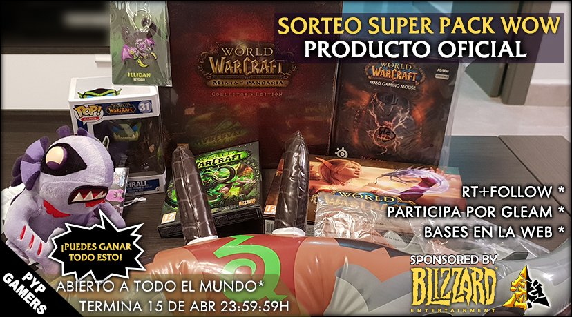 WowChakra's tweet photo. ¡Super Sorteo #3 de productos oficiales de WoW!

▶️ 1 Super Pack + 1 Mini Pack
▶️ Hasta el 15 de Abr
▶️ Abierto a todo el mundo
▶️ Máx 1 ganador fuera de España
▶️ Sponsored by #blizzard
▶️ 7 formas de participar en Gleam ⬇

https://t.co/pWYA7Fac8C https://t.co/utRsVS5g79