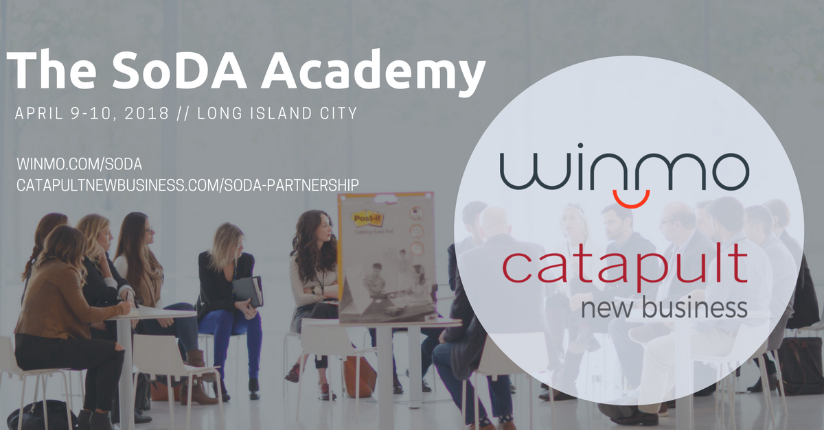 winmo's tweet photo. If you're at @SoDAspeaks, be sure to stop by our booth to see @MarilynMead and @MattShowlay and find out how to win more business with #Winmo and @CatapultNewBiz! #SoDAAcademy https://t.co/SG1z1wg7aT