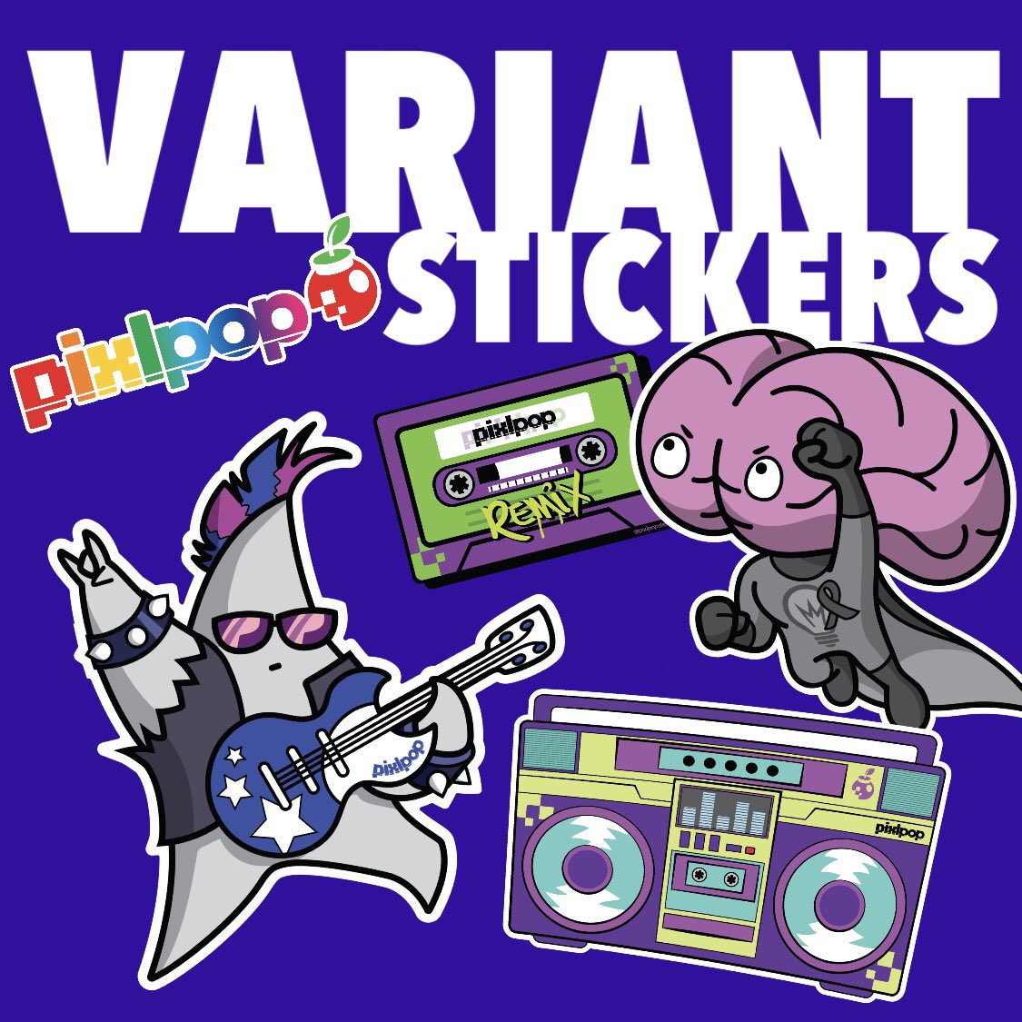 pixl_pop's tweet photo. Just a few of our sticker designs and their variants 🙌🏼

#pixlpop #sticker #retro #music #brain #rockstar #cartoonstyle #cartoons #cassette #cartoony #cartoonist #customstickers #stickerart #stickerartist #etsy #etsyshop #etsystickers #stickers #stickersale #boombox #rockmusic https://t.co/YqC9aErBXD
