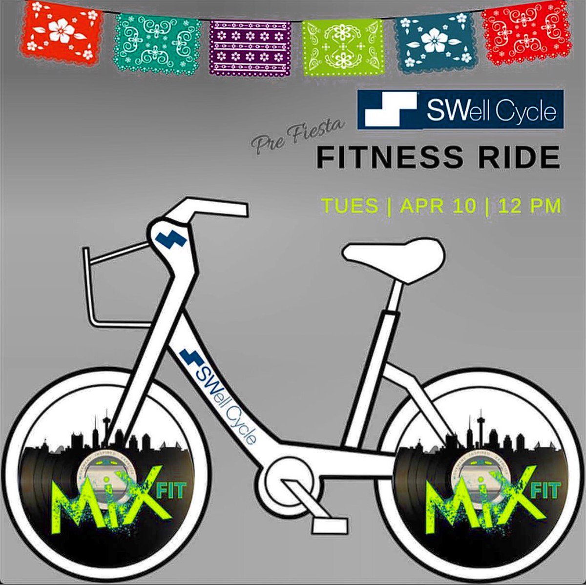 SABikeShare's tweet photo. Letโs get a workout in tomorrow, SA! Meet us at at noon tomorrow! #FitSA #SwellCycle #Bikesharemeetsfitness #mixfitsa https://t.co/Pp5lejolU8