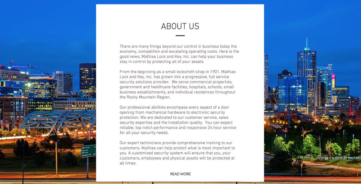 MathiasSecurity's tweet image. More than 100 yrs strong and aiming for 100 more. We do it by staying on top of the newest #security #technology, #evolving with our #clients needs and always providing our #customers with the top of the line service they deserve.