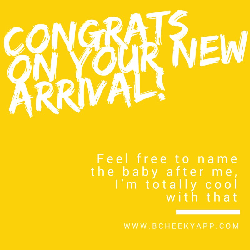 bcheekyapp's tweet photo. New arrival due soon? Make sure you're in top spot when it comes to naming rights and send them congratulations on their bundle of joy with #bCheekyApp
Simply choose your greetings card here: https://t.co/5N4BaiuDmD
https://t.co/5h53Fs7g6z #greetings #newbaby https://t.co/44vKWbobuU