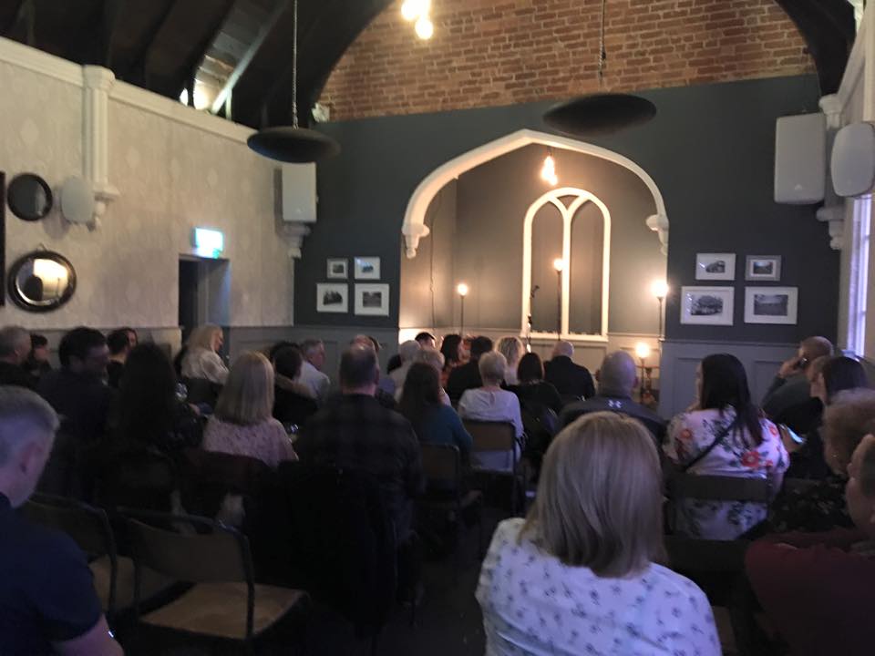 lawlesscomedy's tweet photo. This is where I gigged Friday. “Gigged” is what all the cool kids call “said mass” nowadays https://t.co/c8JXMdlSFY