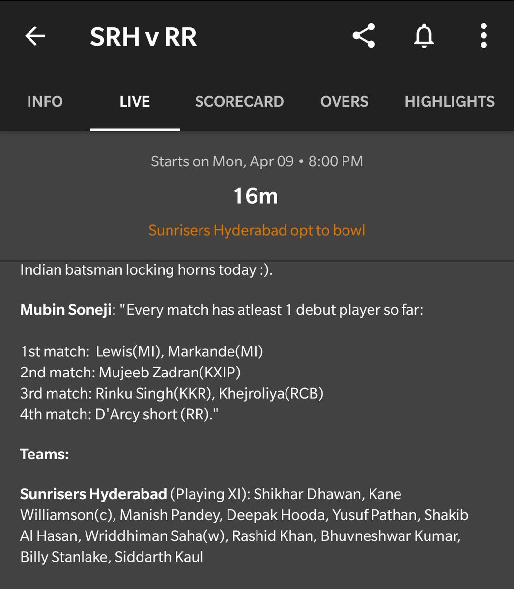 anandpyeah's tweet photo. @SunRisers #Orange11 
I was accurate AF
Haha
Give me some appreciation @SunRisers https://t.co/fqkQhDlZld