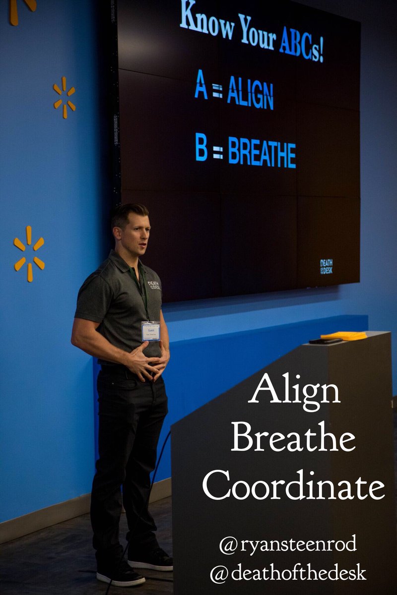 movement_iq's tweet image. Do you know your ABC’s? 
1️⃣ Align your body (lengthen up)
2️⃣ Breathe (bring awareness)
3️⃣ THEN coordinate the movement you were about to do. 
 @ryansteenrod @walmartlabs #walmart #walmartlabs #align #breathe #coordinate #deathofthedesk #monday #mondaymotivation