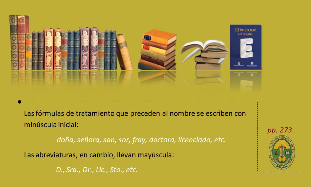 AcademiaPR's tweet photo. #PreguntasFrecuentes | Las fórmulas de tratamiento | #AcademiaPR https://t.co/wBlyseiJK1