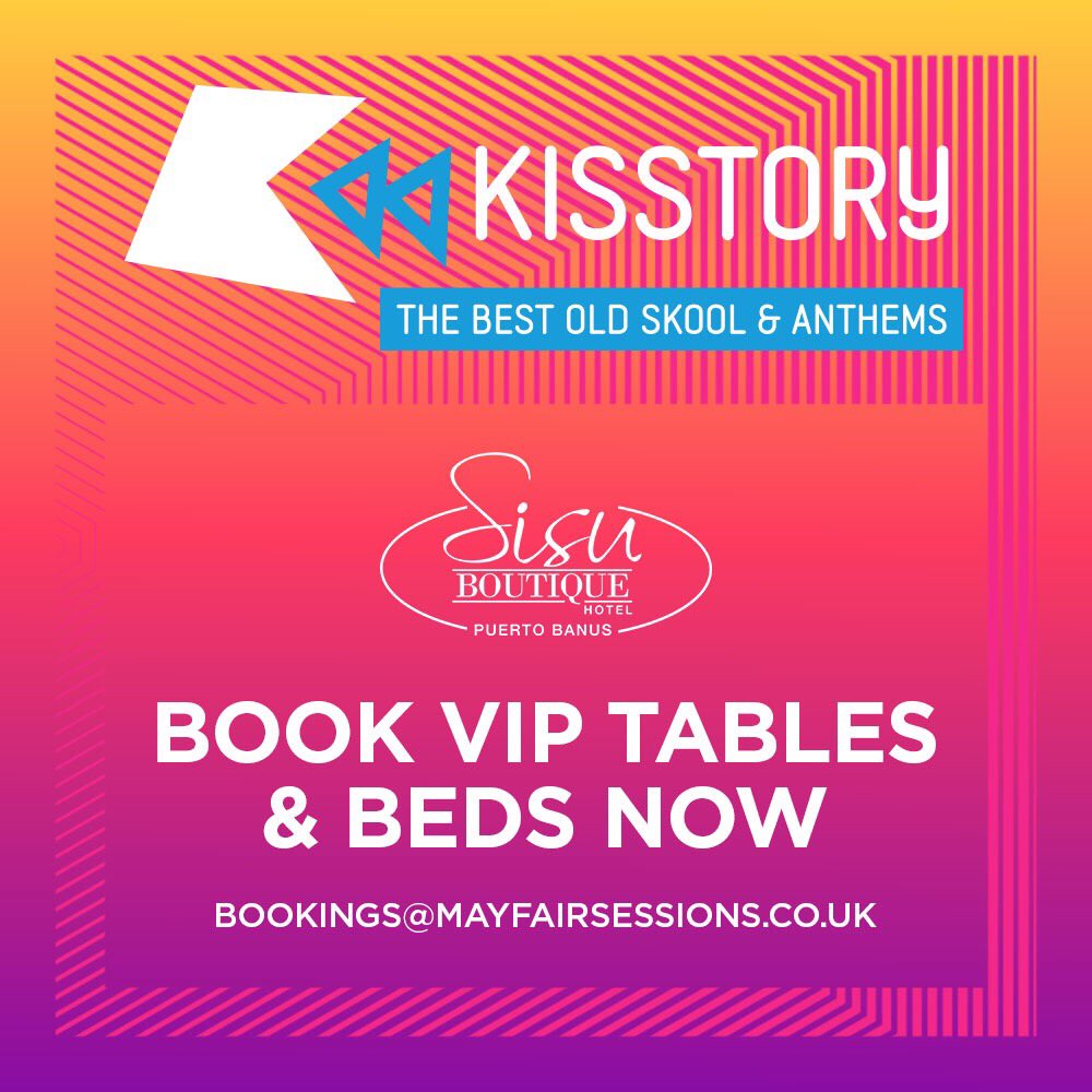 Massive month ahead for #KISSTORY this May at it's new home... <a href="/Sisuvip/">Sisu Boutique Hotel</a> 💃🏻☀️🇪🇸

Sat 5th - <a href="/SHORTEEBLITZ/">DJ Shortee Blitz</a>
Sat 12th - <a href="/TineaTaylor/">Tinea Taylor</a>
Sat 19th - <a href="/RickieHW/">Rickie H-Williams</a> &amp; <a href="/Melvinodoom/">Melvin Odoom</a>

For more info/ bed bookings: 

📩 bookings@lovebanus.com