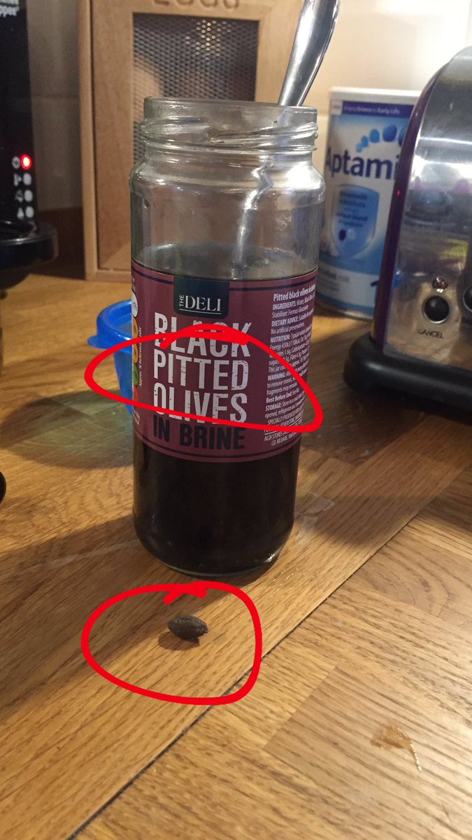 ridout_danielle's tweet photo. @AldiUK imagine my surprise when I bit down hard into the first "pitted" olive! Emergency dentist here I come.... 😖😫 https://t.co/KoicVjSXHr