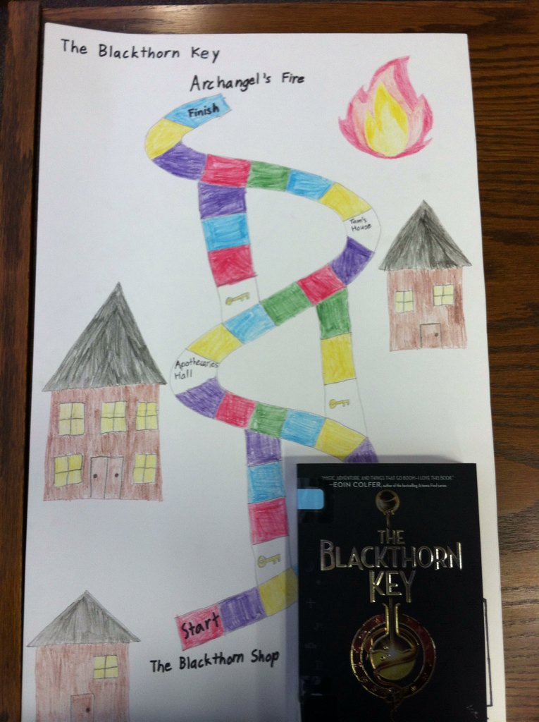 Librarystm's tweet image. Check out Patrick L&apos;s project on The Blackthorn Key by @kevinsandsbooks for @UsetheSchwarz77 6thgrade English class