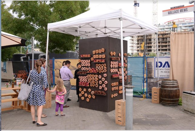 ExhibitsBold's tweet photo. Too early for a #donut?  Donut walls are so hot right now. #vancouver #events #exhibits      (Colours may vary) :D https://t.co/WqCU1jNnSB