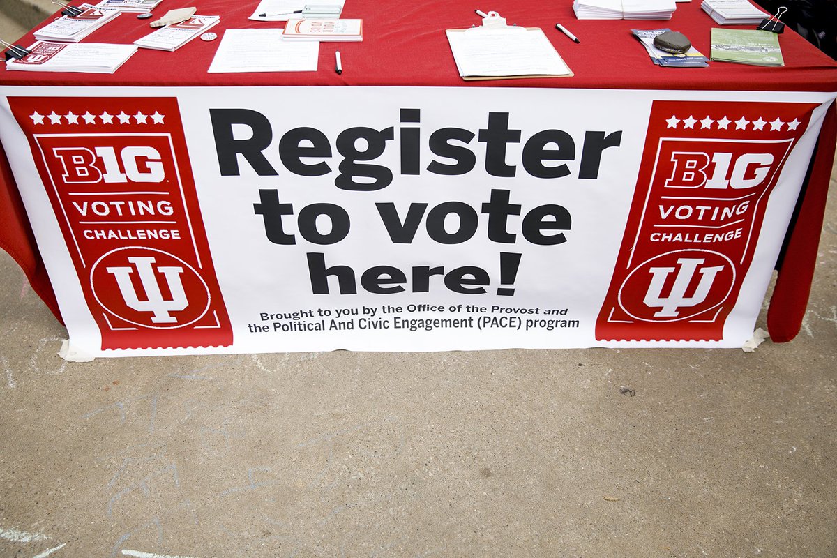 IUBloomington's tweet image. Today is the deadline for getting registered to vote in this year&apos;s Indiana primary election. Check your voting status: indianavoters.in.gov