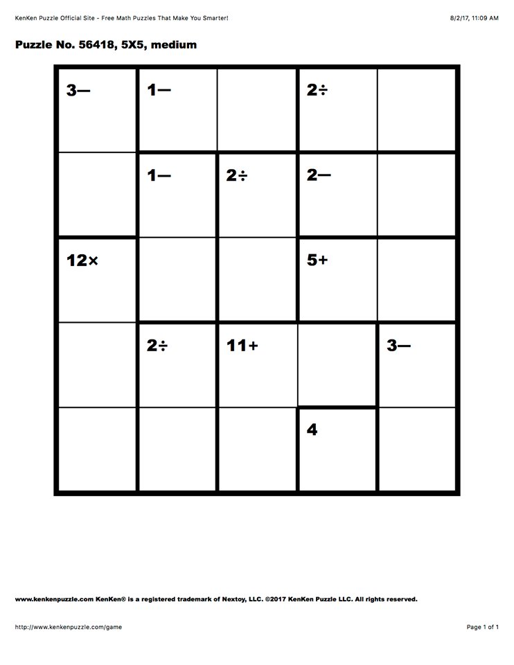 Kenken Puzzles kenken-puzzles