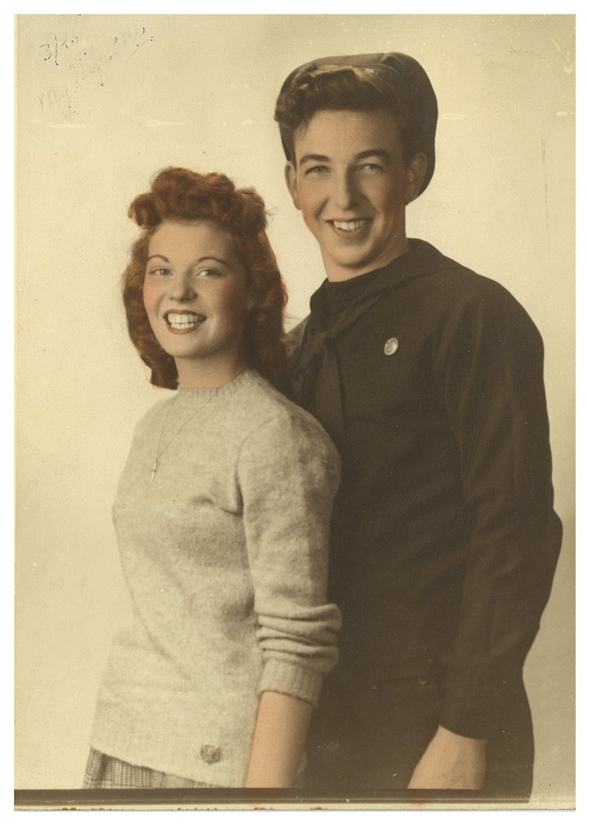 she's 16, he's 15 ~ they meet at the USO ~ marry a year later ~ have 9 children ~ divorce 19 years later ~ their story is incredible ~ no matter which of the 48 versions of the story you listen to.... these are my parents ~ come hear my take on the tale: unitedsolo.org/us/theboyonthe…