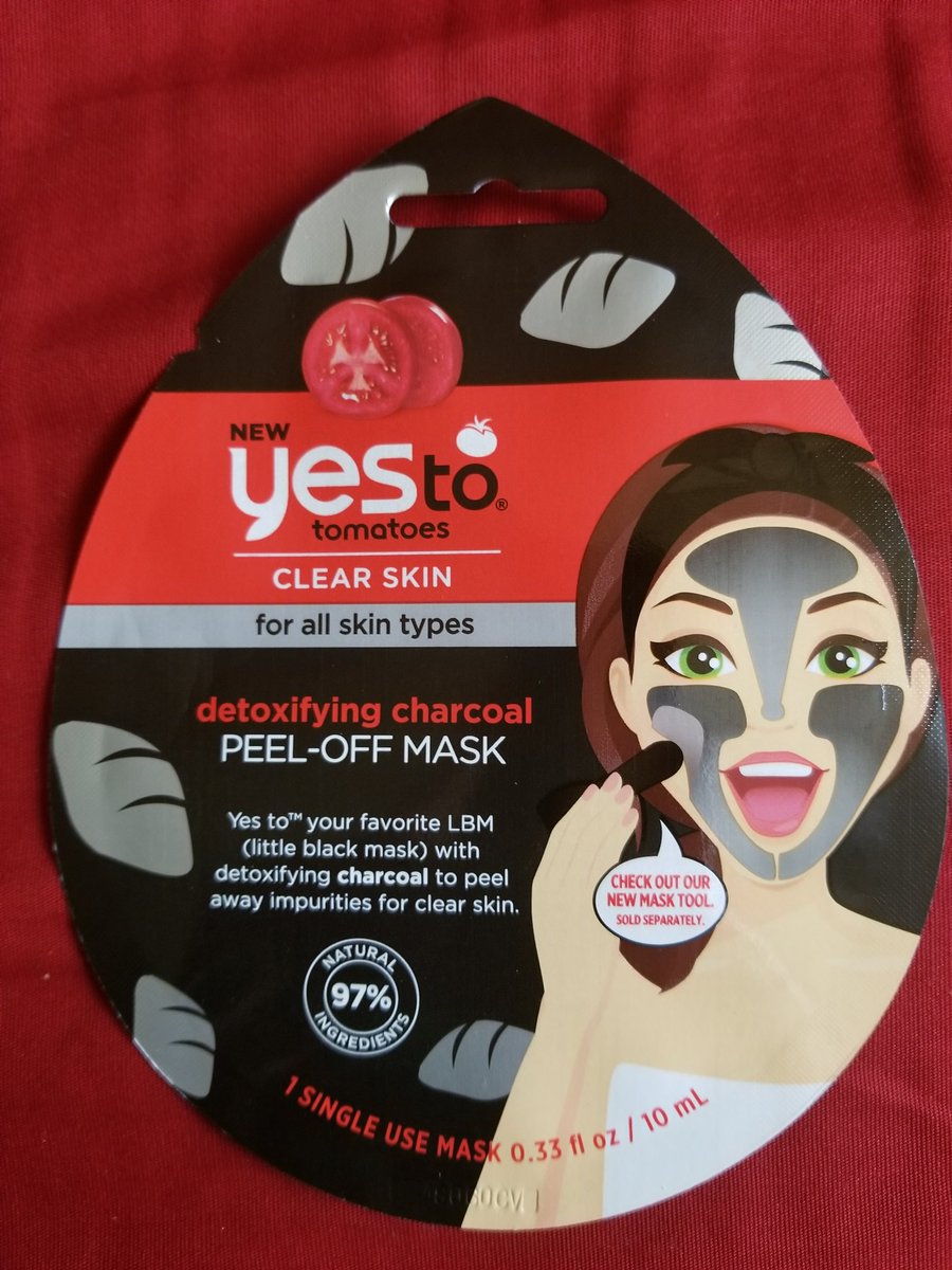CodeMakeup92's tweet photo. Trying out the YesToTomatoes peek off charcoal mask. #MM92 #MidnightMakeup92 #YesToTomatoes https://t.co/2mx7meRjd5