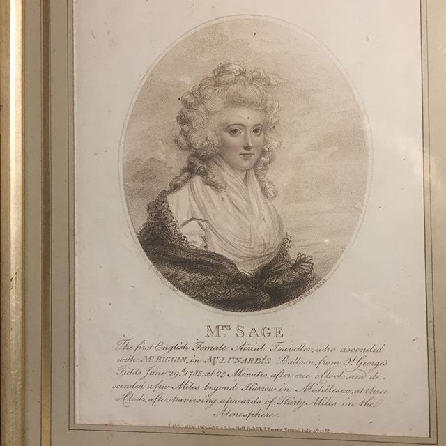 witch_ball's tweet image. Mrs Sage, the first female aerial traveller. Pub 1785 stipple engraving by T Burke after Shelly. Her great claim to fame was her ascent in #vincenzolunardi balloon with a Mr Biggin  on 29th June 1785. #balloontravel #lunardi #mrssage #letitiasage #earlyb… ift.tt/2uYcsZT