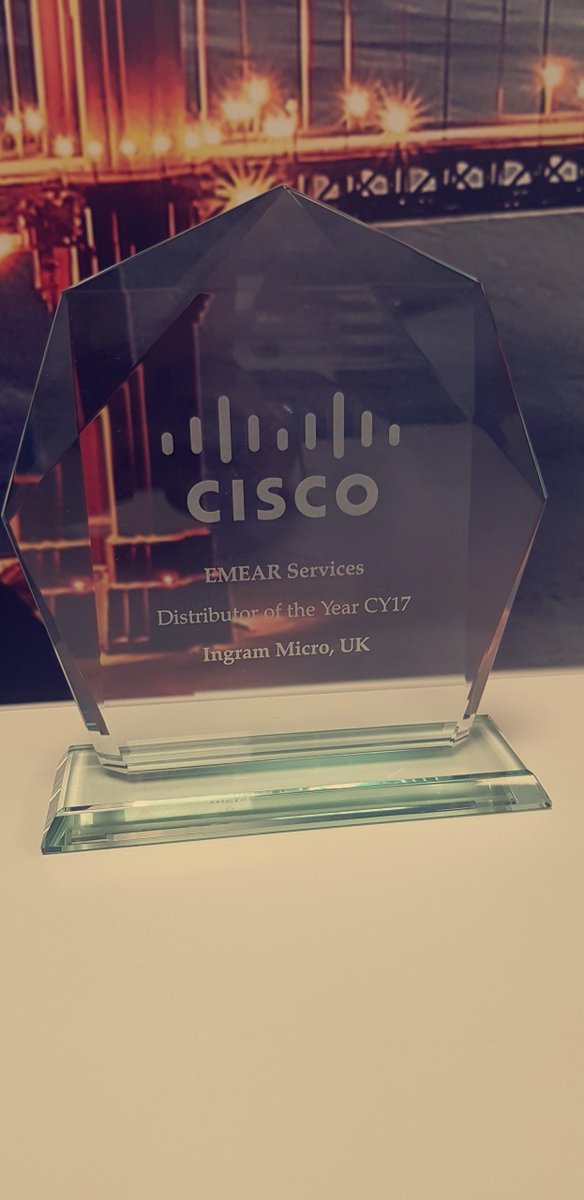 IngramMicroUK's tweet photo. Ingram Micro has brought home the EMEAR Cisco Services Disti of the year award! Contact our award winning team today! https://t.co/jDEWUGAQ1E