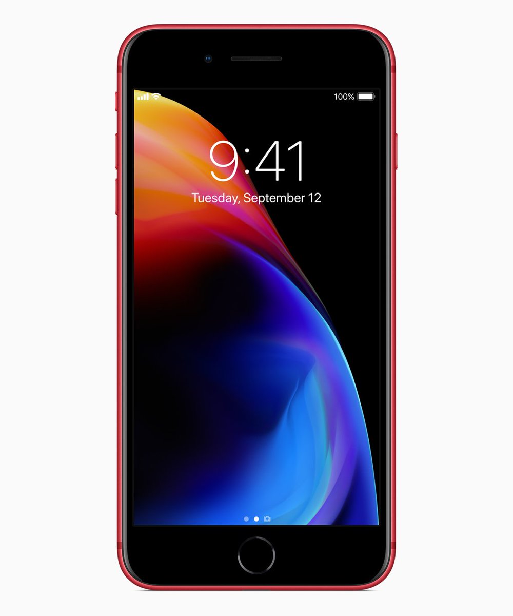 ijustine's tweet photo. New red iPhone! Available Friday!! IT HAS A BLACK FRONT!!!!!!! https://t.co/ZAYIEFtj4X