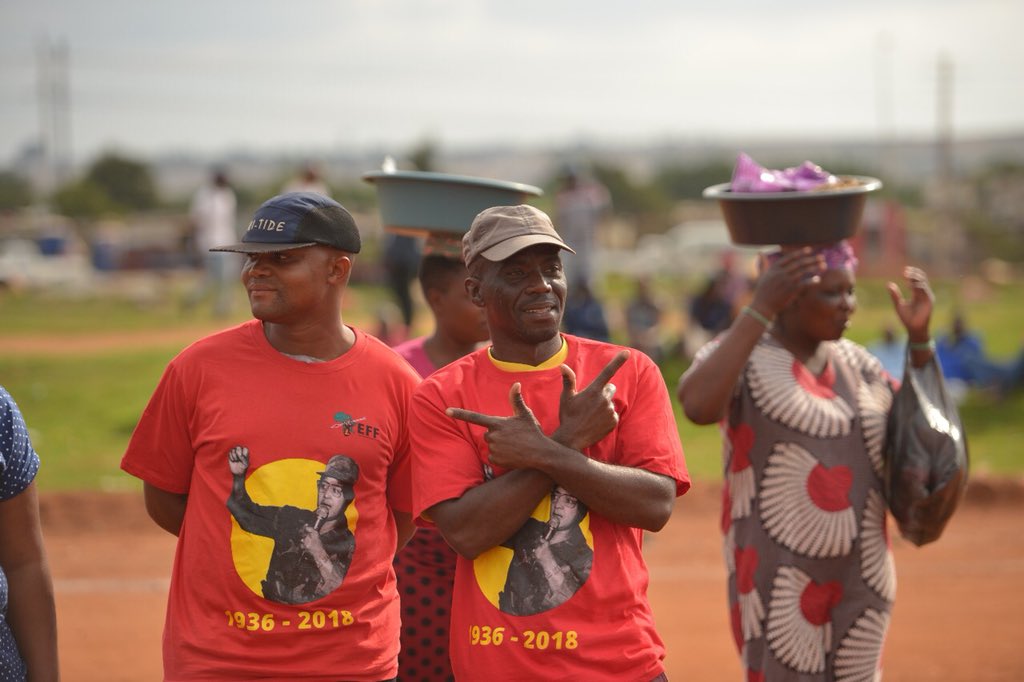 EFFSouthAfrica's tweet photo. Our people gather to hear EFF DP @FloydShivambu give a tribute in honor of Mama #WinnieMandela at #WinnieMandela Park in Tembisa 

#EFFWinnieMandelaMemorial; for live stream visit https://t.co/DYc9woc9H1 https://t.co/jDNh7Rg6tT