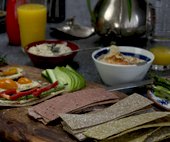 PlainTasty's tweet photo. #MeatlessMonday looking for ideas? A great vehicle for topping or dipping any meal time, any day! 100% Rye Sourdough #crispbreads #give-rye-a-try it's good, healthy and filling. https://t.co/ikadF29kaA