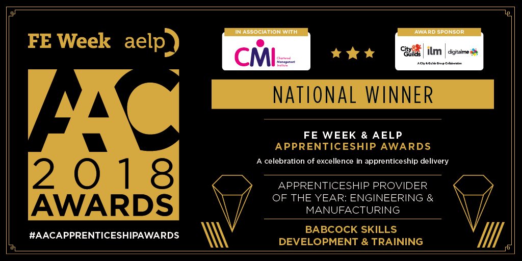 InspiroLearning's tweet photo. 95% timely success rates & delivery of work-ready apprentices helped us win #AACApprenticeshipAwards Provider of the Year: Engineering & Manufacturing. #FEWEEKAAC18 @FEWeek https://t.co/KLmQNeex4X https://t.co/sKqV2Vaof4