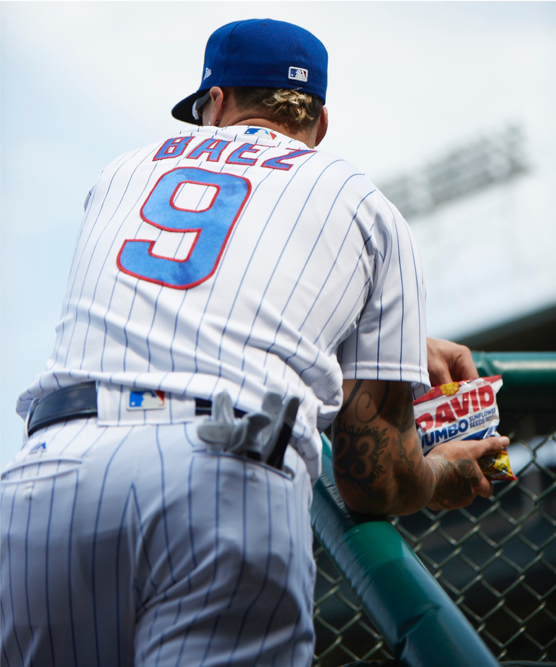 Back at it. #SeedsTheDay <a href="/javy23baez/">Javier Báez</a> #WrigleyField <a href="/Cubs/">Chicago Cubs</a> #EverybodyIN 🌻 ⚾