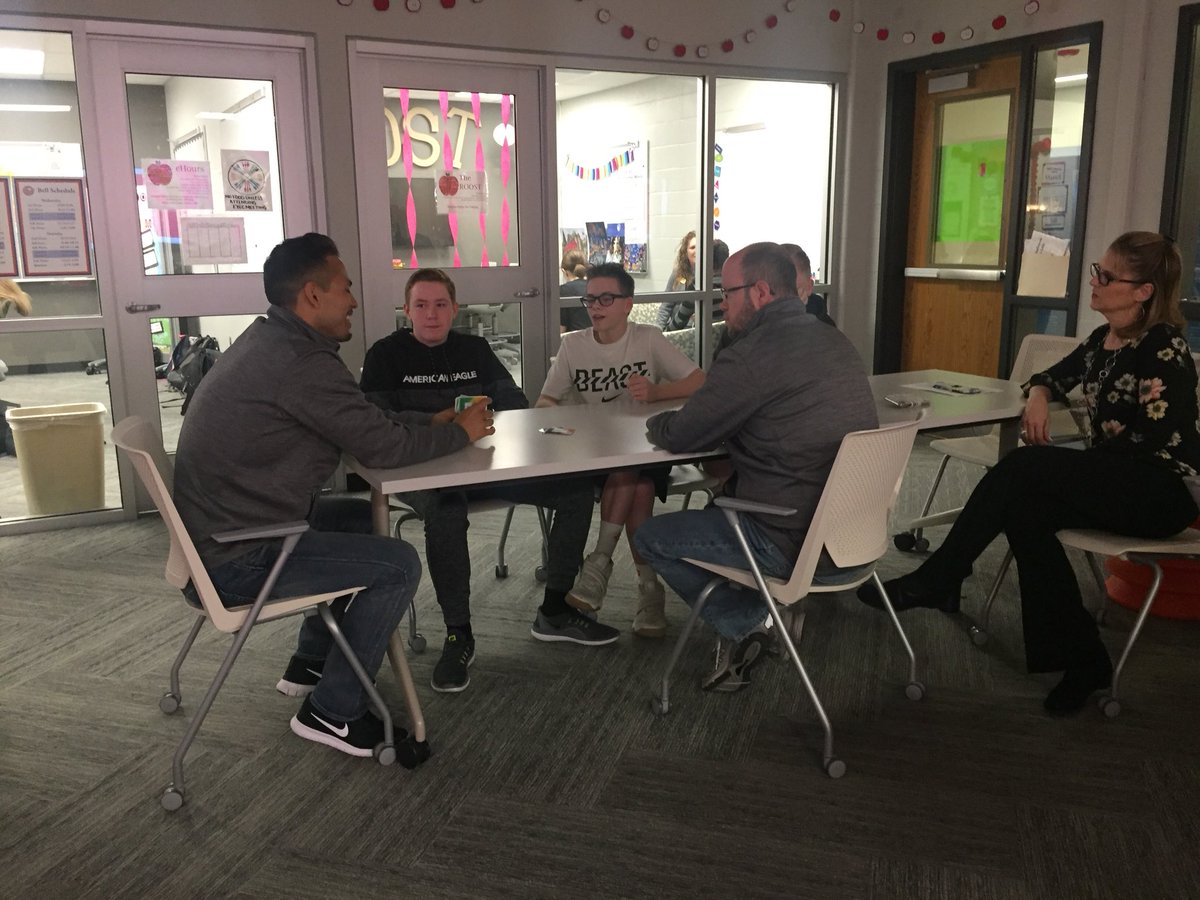 OlatheFutureEd's tweet photo. Special visitors @KTOYTEAM2018 came to visit and joined us in table topics with #FEA to share their expertise with students this morning. Thanks for organizing @AngSuperPowers #specialguests #VIPteachers #learningfromthebest #tabletopics #constructiveconvos https://t.co/rRUDLtU0Fh