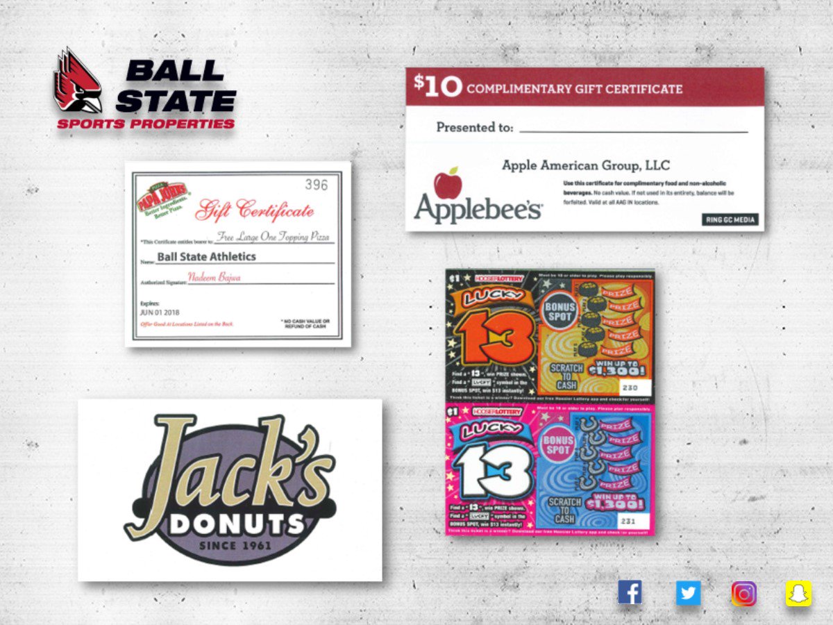 Giveaway? ✔CHECK YEAH!

Followers that RT could win this prize pack!

✔ <a href="/PapaJohns/">Papa Johns</a> Pizza
✔ <a href="/hoosierlottery/">Hoosier Lottery</a> Tix
✔ <a href="/Jacks_Muncie/">Jack's Donuts Muncie</a> Donuts
✔ <a href="/Applebees/">Applebee's Grill + Bar</a> Gift Cert.

Must be 18+, winner announced Thursday!