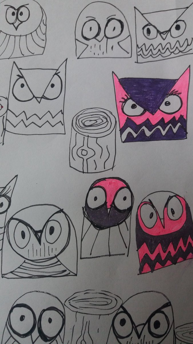 PancakesBlog's tweet image. What helps on a low day? I like to doodle! Here are my owls tweet tweet @mistermunroltd @xtraspirit