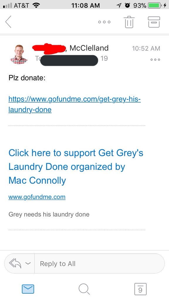 BHo0O0's tweet photo. So someone accidentally hit “reply all” to an email and now all of Bentley has taken full advantage. Thought I’d share some personal favorites #PrayforGrey https://t.co/lZ2Tdd139R