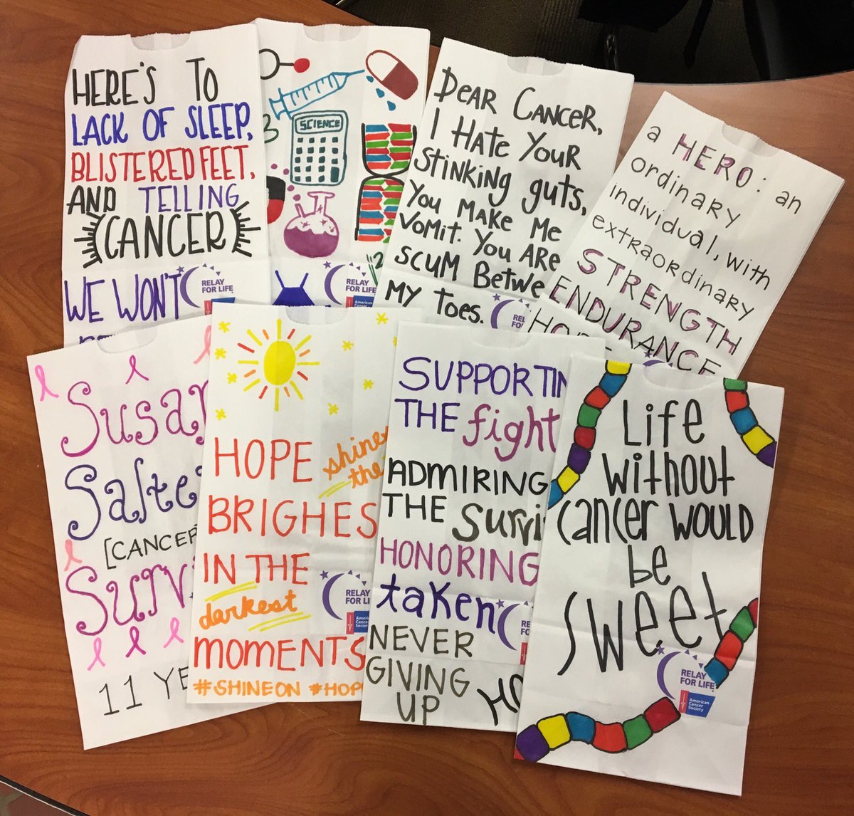 Come to Gally and see members of NU Against Cancer to buy luminaria bags for $5!!! Dedicate them to people who you know with cancer or write notes of encouragement! Also, come be in our video to be played before the luminaria ceremony!