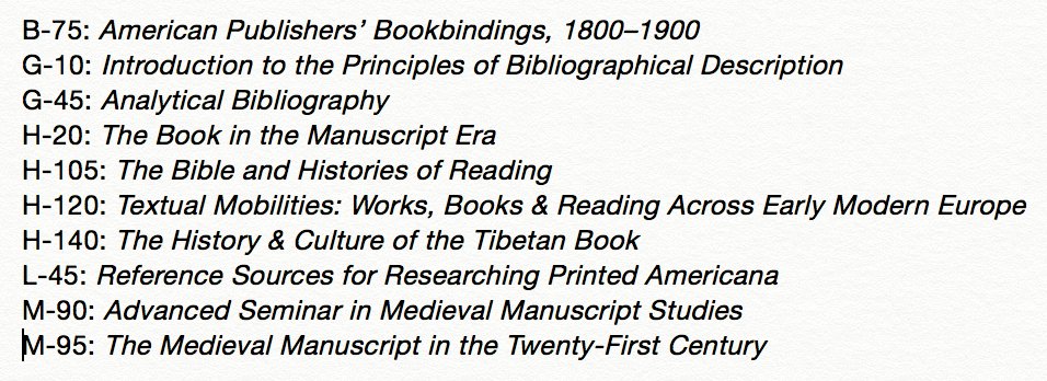 rarebookschool's tweet photo. There is still at least one seat open in each of the following RBS courses for this summer ... but they're filling fast, so don't delay! See https://t.co/OGfDRQenDB for application info. https://t.co/6mVQAf5f1Q