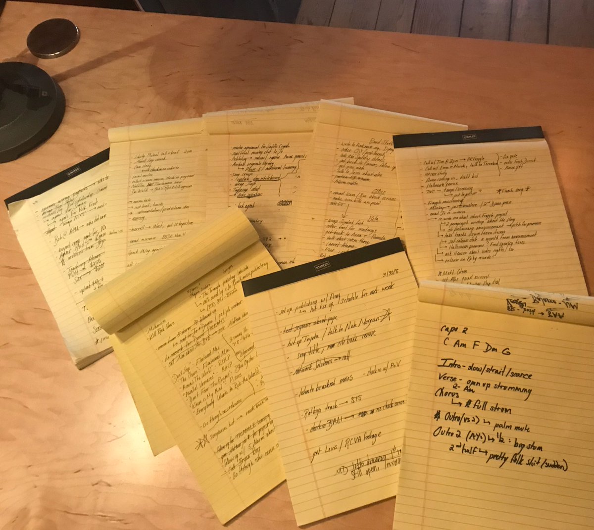 NervousDater's tweet photo. i can’t remember to do anything unless i write it down and goddamn i’ve gone through a lot of legal pads the past year #sorryenvironment https://t.co/81LH6awCqV