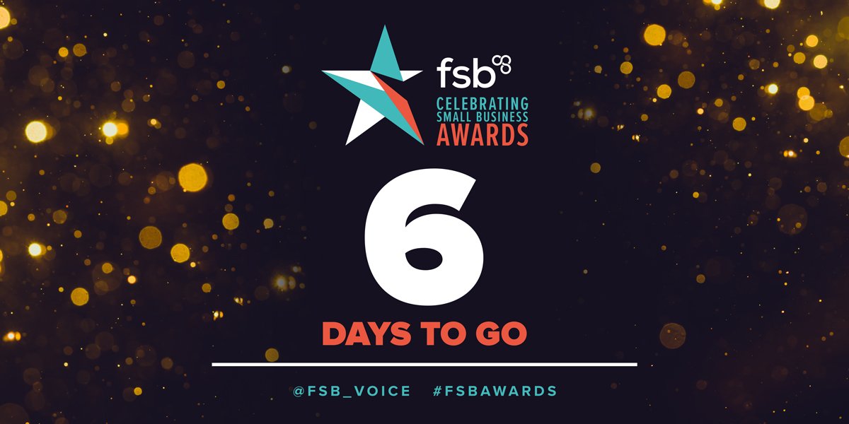 FSB_Voice's tweet photo. There's just 6⃣ days to go until @jonculshaw hosts the #FSBawards National Final at Westminster @ParkPlazaHotels - good luck to our finalists! 🤞🤞🤞 https://t.co/l9m5o0G6Dl https://t.co/xT3oeptlvI