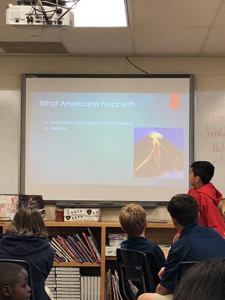 THS_5thgrade's tweet photo. Student presents argumentative essay to persuade class to donate to @Americares https://t.co/Ev4IsFMM6o