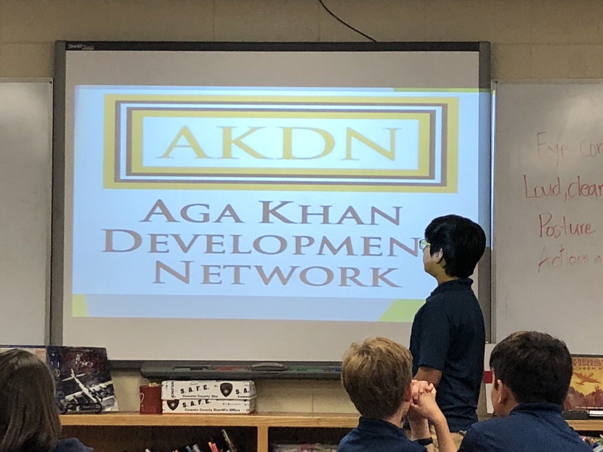 THS_5thgrade's tweet photo. Student present argumentative essay to persuade class to donate to @akdn https://t.co/H9YkgKHnCy