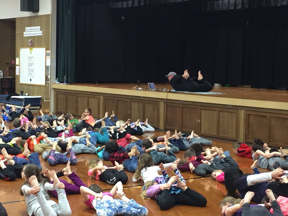 Yoga with Jeremy Eaton to kick off the MAP.  #SJSDproud #ellisonrocks