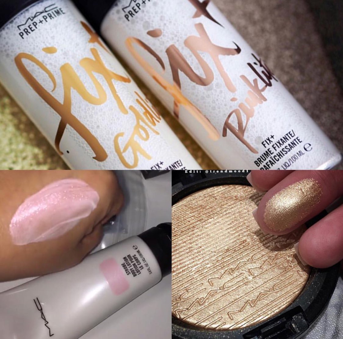 Trendmood's tweet photo. Available NOW! For everyone!
Online @maccosmetics πβ¨
1. #FixPlusGoldlite
2. #FixPlusPinkLite
3. Extra Dimension Skinfinish in:
#WhisperOfGilt
#ShowGold
4. Strobe Body Lotion
What did u get? πΈ @kasiebeauty @makeup.sandy @themariamkhairallah https://t.co/F0BXTcxyFB