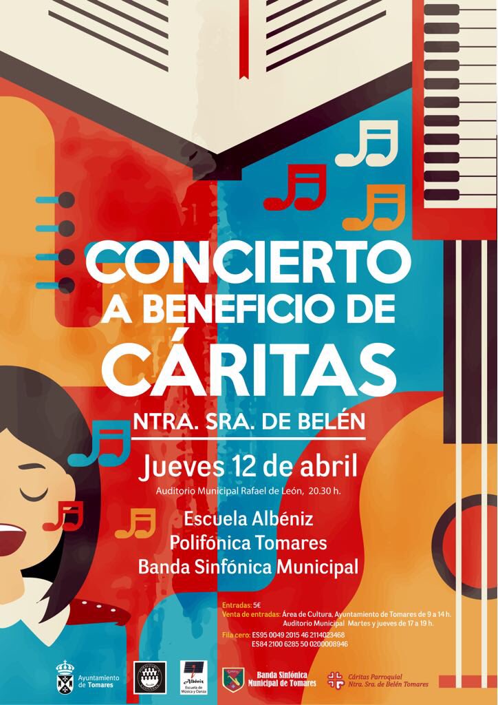 chitirh's tweet photo. Aún quedan entradas para el #concierto #benéfico q se celebrará este jueves,12 de abril, para ayudar a #Cáritas tras el incendio q arrasó todo el local de #Tomares. Tb hay #FilaCero ¡¡Hay que llenar el auditorio con la #solidaridad de todos!!! RT por favor https://t.co/uLjrL45rh8