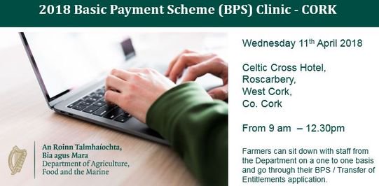 agriculture_ie's tweet photo. #BasicPayments - 1 to 1 Clinic will take place @CelticRossHotel Wednesday 11th April from 9.00am to 12.30pm. Check out the full list of clinics on our website https://t.co/7dMpaH7JZ0
@SouthernStarIRL @C103Cork https://t.co/2HV59r9oev